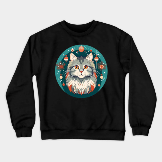 Norwegian Forest Cat Xmas Ornament, Love Cats Crewneck Sweatshirt by logiamerch