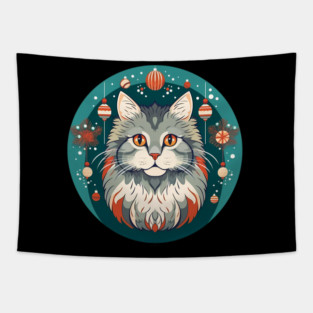 Norwegian Forest Cat Xmas Ornament, Love Cats Tapestry