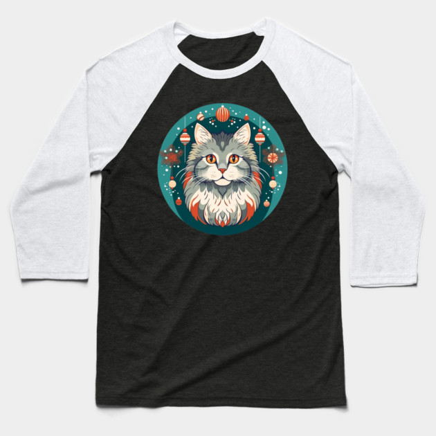 Norwegian Forest Cat Xmas Ornament, Love Cats Baseball T-Shirt by logiamerch