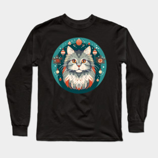 Norwegian Forest Cat Xmas Ornament, Love Cats Long Sleeve T-Shirt