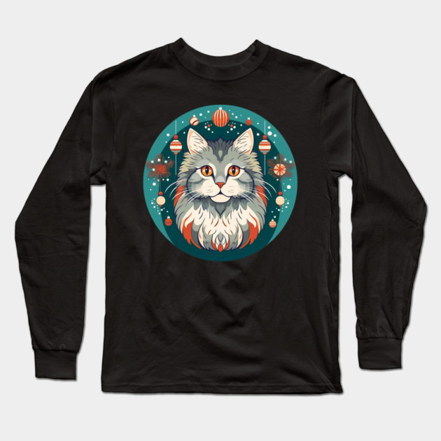 Norwegian Forest Cat Xmas Ornament, Love Cats Long Sleeve T-Shirt by logiamerch