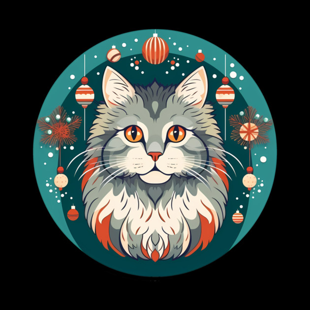 Norwegian Forest Cat Xmas Ornament, Love Cats by logiamerch