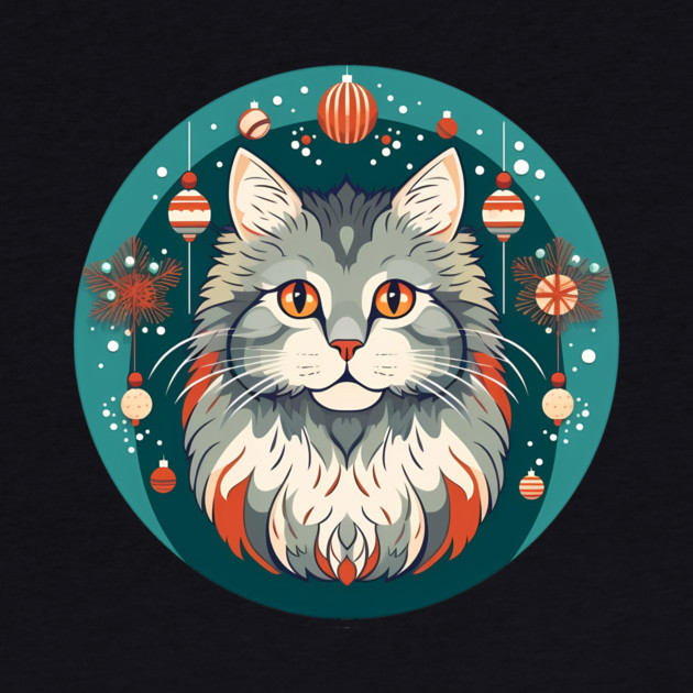 Norwegian Forest Cat Xmas Ornament, Love Cats by logiamerch