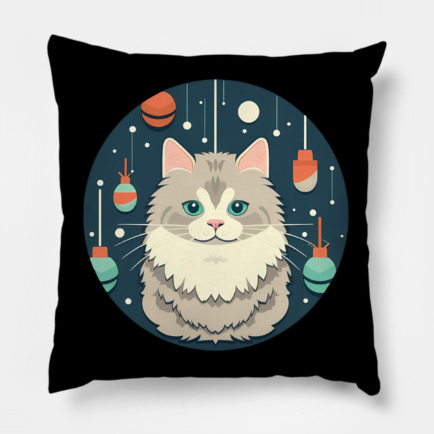 Norwegian Forest Cat Xmas Ornament, Love Cats Pillow by logiamerch