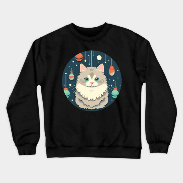 Norwegian Forest Cat Xmas Ornament, Love Cats Crewneck Sweatshirt by logiamerch