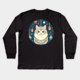 Norwegian Forest Cat Xmas Ornament, Love Cats Kids Long Sleeve T-Shirt