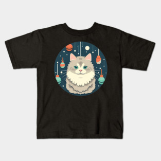 Norwegian Forest Cat Xmas Ornament, Love Cats Kids T-Shirt