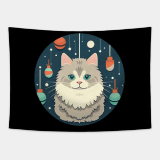 Norwegian Forest Cat Xmas Ornament, Love Cats Tapestry