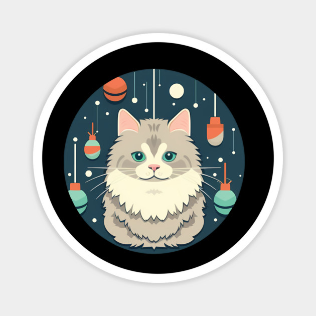 Norwegian Forest Cat Xmas Ornament, Love Cats Magnet by logiamerch