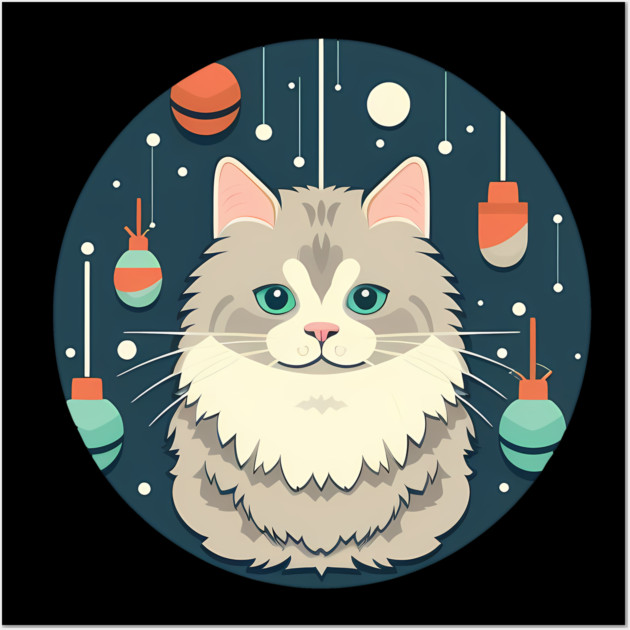 Norwegian Forest Cat Xmas Ornament, Love Cats Wall Art by logiamerch