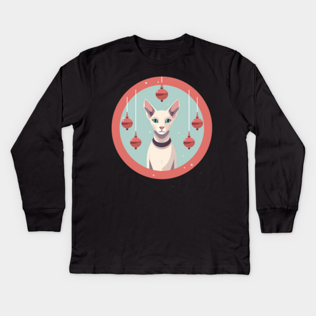Oriental Shorthair Cat Xmas  Ornament, Love Cats Kids Long Sleeve T-Shirt by logiamerch