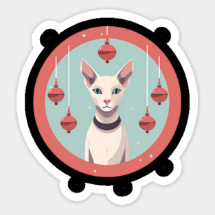 Oriental Shorthair Cat Xmas  Ornament, Love Cats Sticker