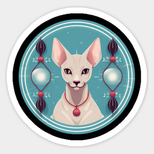 Oriental Shorthair Cat Xmas  Ornament, Love Cats Sticker