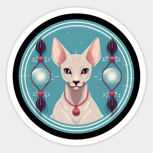 Oriental Shorthair Cat Xmas  Ornament, Love Cats Sticker by logiamerch