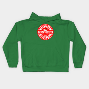 Official Santa's Helper of the North Pole logo design Kids Hoodie