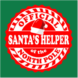 Official Santa's Helper of the North Pole logo design Posters and Art
