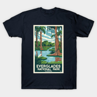 A Vintage Travel Art of the Everglades National Park - Florida - US T-Shirt