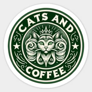 Cats and coffee Sticker
