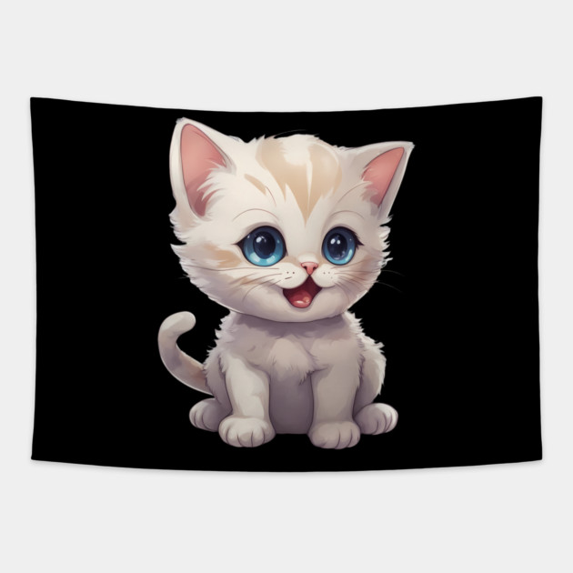 Baby Cat Tapestry by animegirlnft