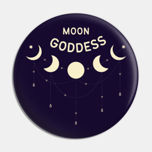 Moon Goddess Full Moon Pagan Wiccan Cheeky Witch® Pin