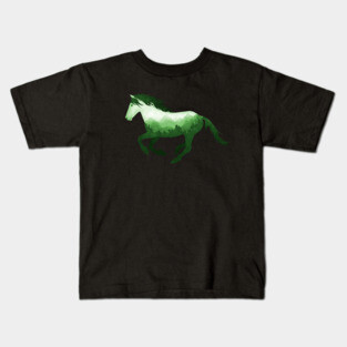Dramabite Wild Horse Mustang Equine Double Exposure Wildlife Animal Kids T-Shirt