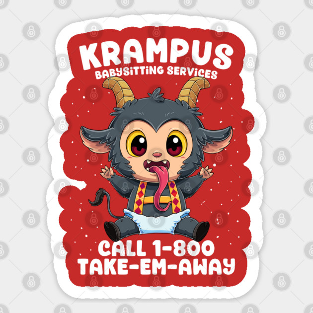 Cute Krampus: Tot Wrangler Extraordinaire Sticker by GoshWow®