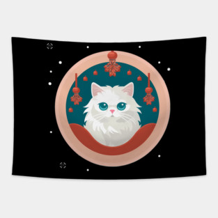 Persian Cat Xmas  Ornament, Love Cats Tapestry