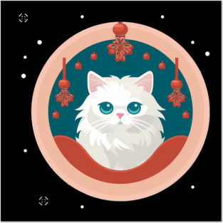Persian Cat Xmas  Ornament, Love Cats Posters and Art