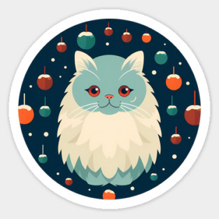 Persian Cat Xmas  Ornament, Love Cats Sticker