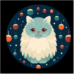 Persian Cat Xmas  Ornament, Love Cats Posters and Art