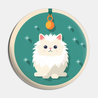 Persian Cat Xmas  Ornament, Love Cats Pin