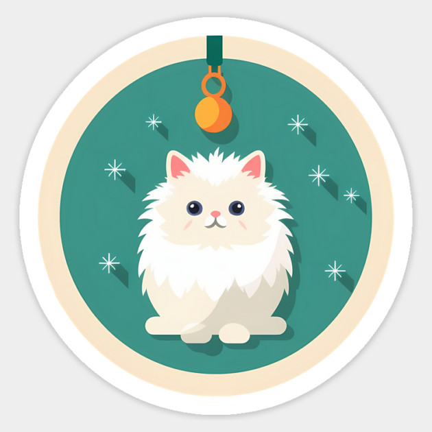 Persian Cat Xmas  Ornament, Love Cats Sticker by logiamerch
