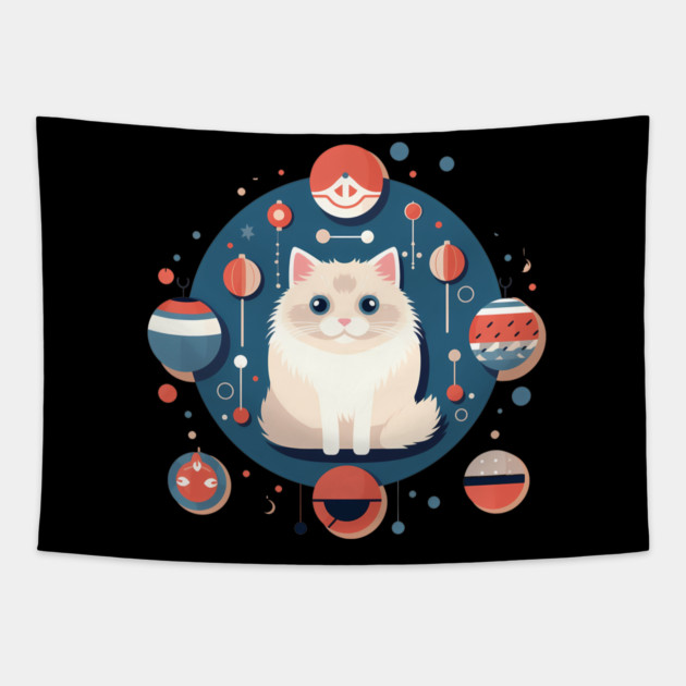 Ragdoll Cat Xmas  Ornament, Love Cats Tapestry by logiamerch