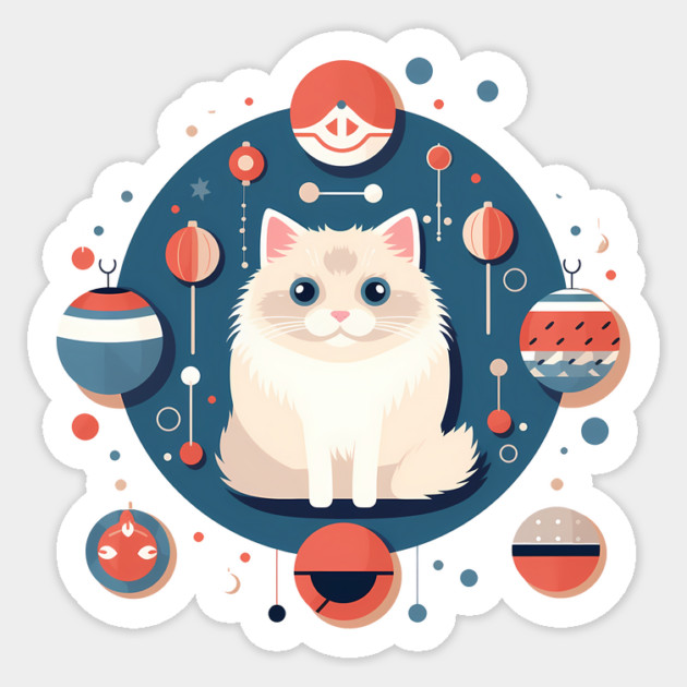 Ragdoll Cat Xmas  Ornament, Love Cats Sticker by logiamerch