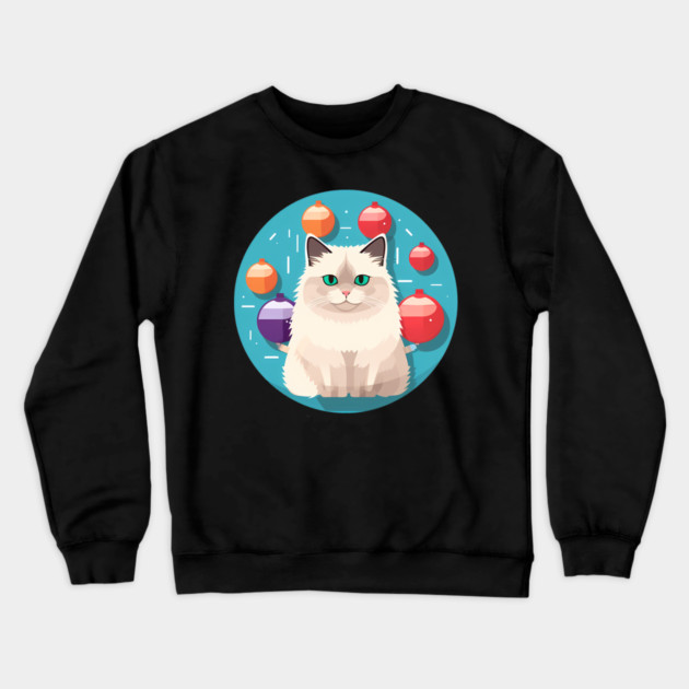Ragdoll Cat Xmas  Ornament, Love Cats Crewneck Sweatshirt by logiamerch