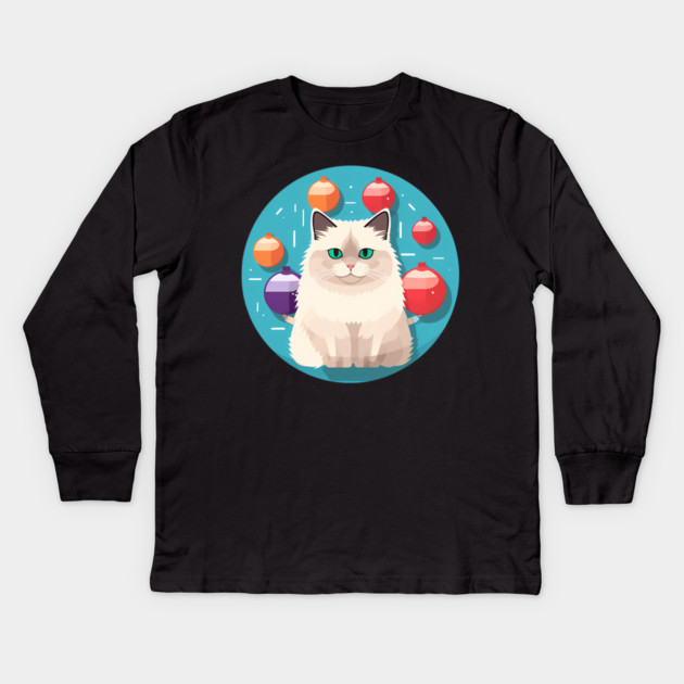 Ragdoll Cat Xmas  Ornament, Love Cats Kids Long Sleeve T-Shirt by logiamerch