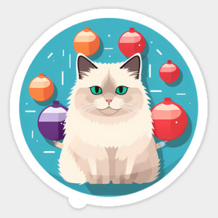 Ragdoll Cat Xmas  Ornament, Love Cats Sticker