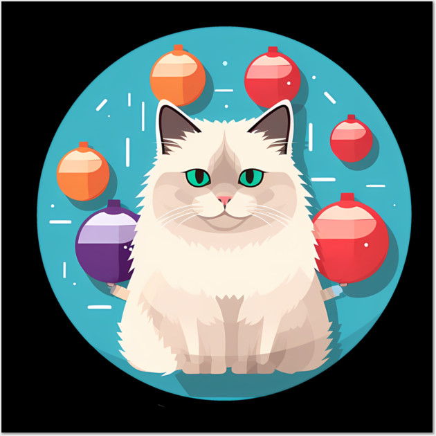 Ragdoll Cat Xmas  Ornament, Love Cats Wall Art by logiamerch