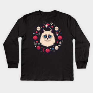 Ragdoll Cat Xmas  Ornament, Love Cats Kids Long Sleeve T-Shirt