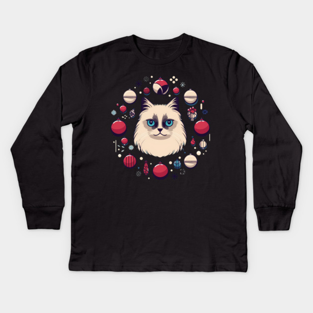 Ragdoll Cat Xmas  Ornament, Love Cats Kids Long Sleeve T-Shirt by logiamerch