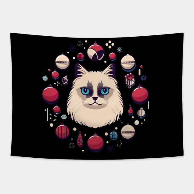 Ragdoll Cat Xmas  Ornament, Love Cats Tapestry by logiamerch