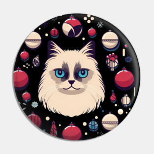 Ragdoll Cat Xmas  Ornament, Love Cats Pin