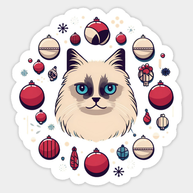 Ragdoll Cat Xmas  Ornament, Love Cats Sticker by logiamerch