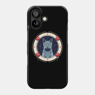 Russian Blue Cat Xmas Ornament, Love Cats Phone Case