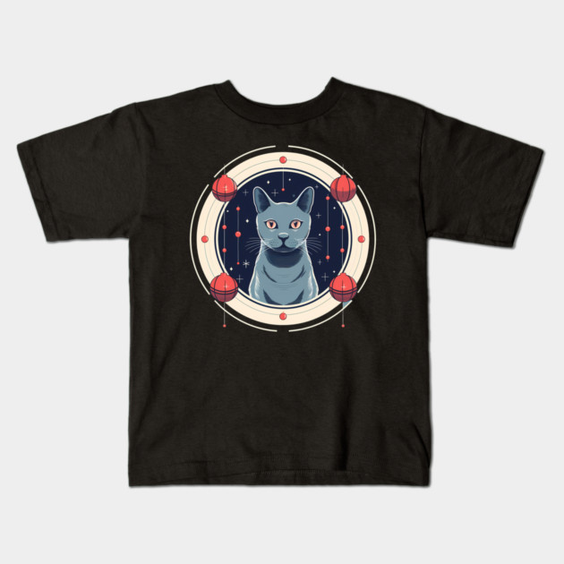 Russian Blue Cat Xmas Ornament, Love Cats Kids T-Shirt by logiamerch