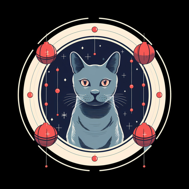 Russian Blue Cat Xmas Ornament, Love Cats by logiamerch