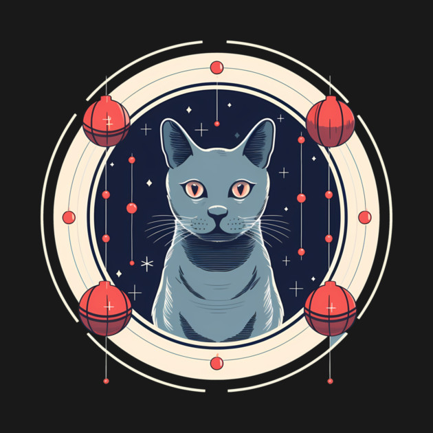 Russian Blue Cat Xmas Ornament, Love Cats by logiamerch