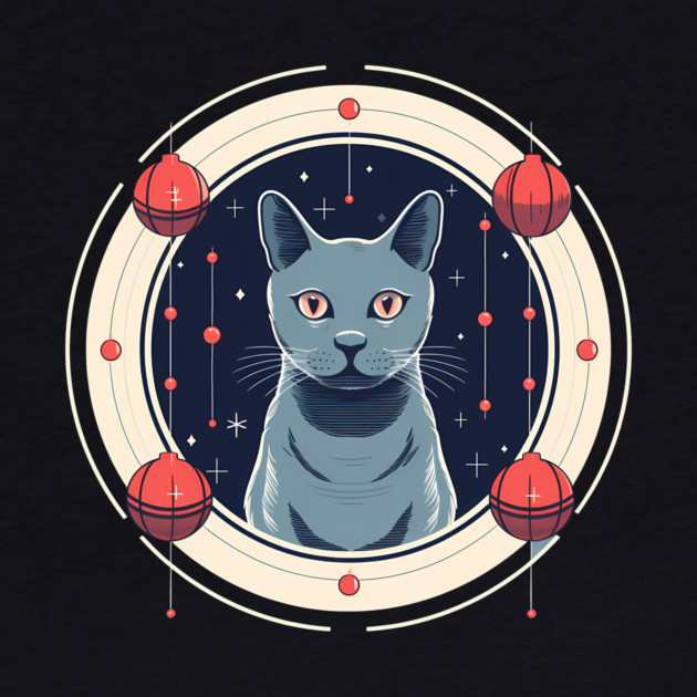 Russian Blue Cat Xmas Ornament, Love Cats by logiamerch