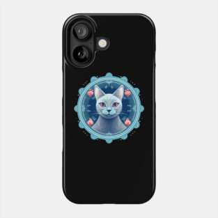 Russian Blue Cat Xmas Ornament, Love Cats Phone Case