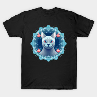 Russian Blue Cat Xmas Ornament, Love Cats T-Shirt
